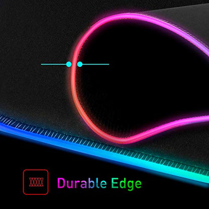 havit RGB Gaming Mouse Pad Soft Non-Slip Rubber Base Mouse Mat for Laptop Computer PC Games (13.8 X 9.8 X 0.16 inches, Black)