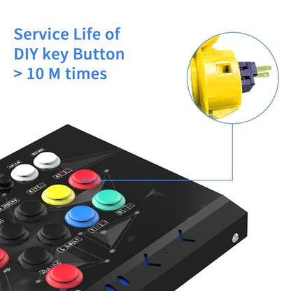 DOYO Arcade Fight Stick, Arcade Fighting Stick Joystick, Street Fighter Games Controler with Turbo for PS3, Nintendo Switch, PC Windows (7/8/10/11), Android TV Box, Raspberry Pi, NEOGEO Mini