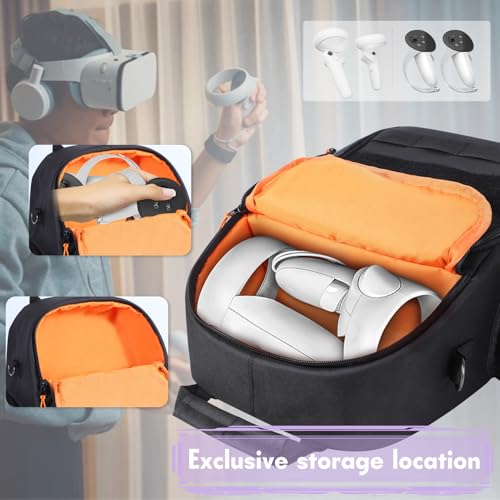 Carrying Case for Meta Quest 3s/3/2, Large Travel Case Compatible with Oculus Quest 3 Headset, Quest Pro, Touch Controllers Accessories for Travel Home Storage
