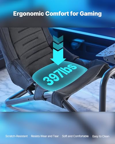 VEVOR Racing Wheel Stand, Heavy-Duty Integrated Simulator Cockpit Steering Stand, Fit Logitech G25,G27,G29,G920,G923, Thrustmaster T300RS,TX F458,T500RS,T3PA-PRO (F1/GT) and CSR Pedals, Black - size: Integrated Cockpit