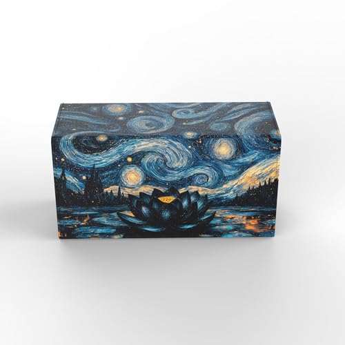 TCG/MTG Commander 200+ Card Art Dual Deck Box With Storage (Starry Black Lotus) - style: Dual Commander