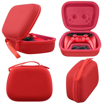 Baval Hard Case for Playstation 5 PS5 DualSense Wireless Controller | Protective Storage Box, Specifically Design for PS 5 Controller, Soft Velvet Lining, Customized Slots, Snug Fit, Red Case - color: Red Hard Case