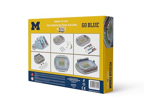 Pro-Lion 3D Jigsaw Puzzle of Michigan Wolverines Stadium -106 Pieces | Home of Michigan Wolverines | NCAA Football Gifts for Age 7+ - style: Michigan Wolverines