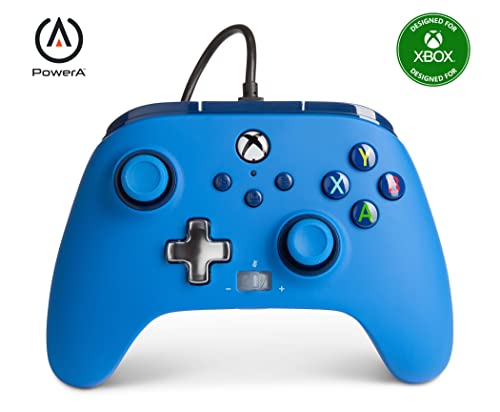 PowerA Enhanced Wired Controller for Xbox Series X|S - Blue, Officially Licensed for Xbox - color: Blue