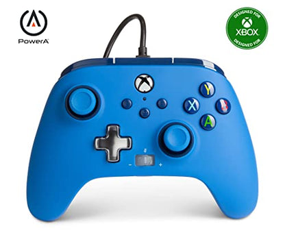 PowerA Enhanced Wired Controller for Xbox Series X|S - Blue, Officially Licensed for Xbox - color: Blue