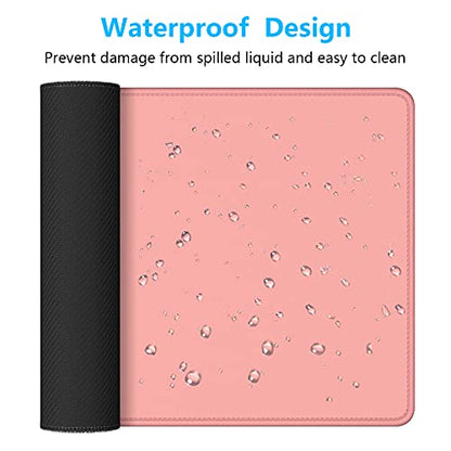 Dapesuom Large Gaming Mouse Pad, Extended Mouse Mat with Stitched Edges, Full Size Keyboard Pad with Non-Slip Base, Big XXL Computer Desk Mats for Gamer, Laptop, Office, 31.5 x 15.7in, Rose Pink - color: Rose Pink, size: 31.5L x 15.7W inches
