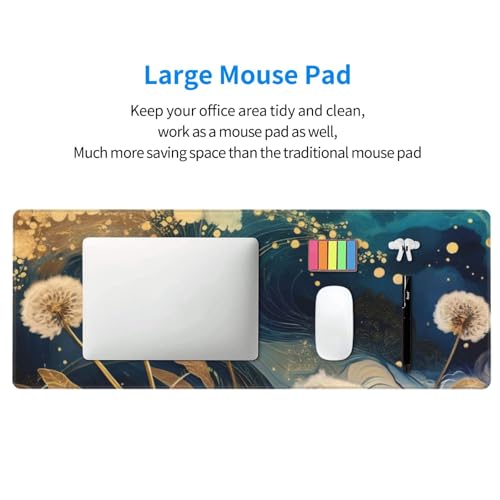Gaming Mouse Pad, Large Non-Slip Rubber Base Mousepad, Keyboard Mouse Mat, Desk Pad with Stitched Edges, 31.5x11.8inch, Abstract Dandelion - color: Abstract Dandelion