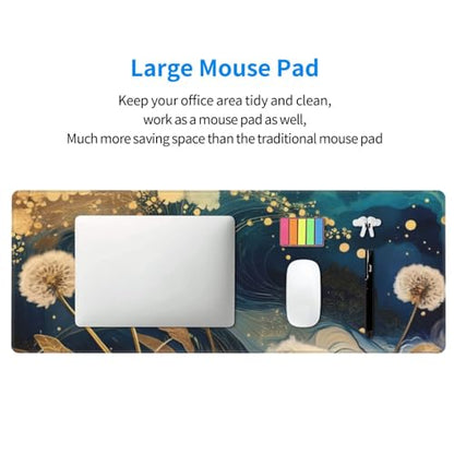 Gaming Mouse Pad, Large Non-Slip Rubber Base Mousepad, Keyboard Mouse Mat, Desk Pad with Stitched Edges, 31.5x11.8inch, Abstract Dandelion - color: Abstract Dandelion
