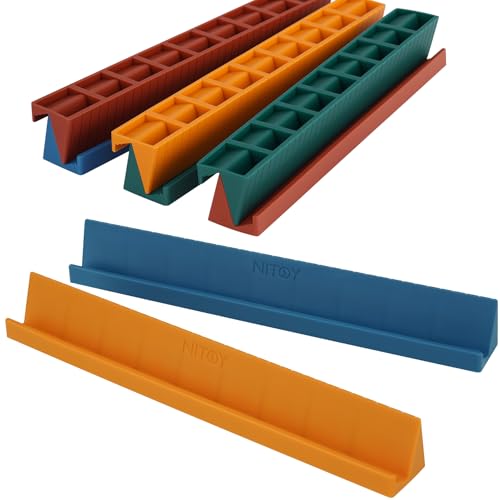 Silicone Domino Racks Set of 8, Anti-Slip Holders 3 Tilt Angles | Colorful Dominoes Trays Fits Mexican Train, Double 6 Tiles, For Chickenfoot & Family Game Nights (Dominoes NOT Included) - color: Deep Color, size: 8PCS