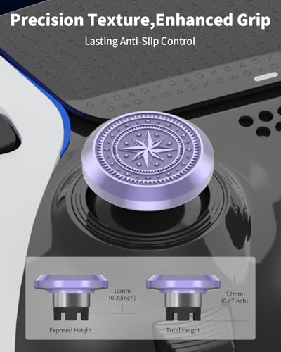 KD.FLY Metal Thumbsticks & Back Paddles for PS5 Edge Controller Joystick Replacement, Custom Analog Thumb Sticks Caps for PS5 Dual Sense Edge Stick Module, 2 Joystick, 4 Back Buttons, Star - color: Star