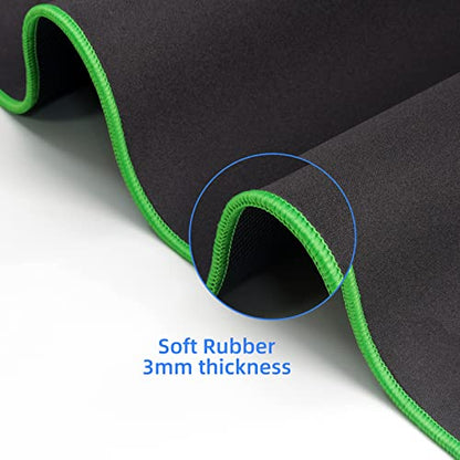 Wolaile Large Computer Mouse Pad for Desk-Green Stitched Edge-50x17 inches - color: Green, size: 50"x17"
