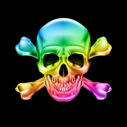AUSTOR 7 Die DND Dice Set 7 Pieces Colourful Skull Dice DND Resin Role Playing D and D Dice D20 D12 D10 D8 D6 D4 Sharp Edge Dungeons and Dragons Dice with Case - color: Colourful Skull