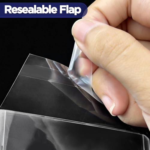 Top Loader Sleeves, Bulk 100/200 / 400 PCS Penny Sleeves for Top Loaders, Resealable Team Bags for 35-75PT Rigid Trading Card Protection, Durable Transparent Top Loader Protectors - color: 100 Packs