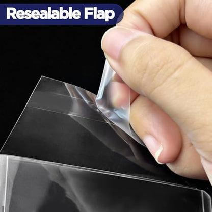 Top Loader Sleeves, Bulk 100/200 / 400 PCS Penny Sleeves for Top Loaders, Resealable Team Bags for 35-75PT Rigid Trading Card Protection, Durable Transparent Top Loader Protectors - color: 200 Packs