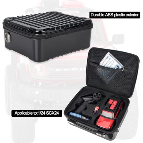 Portable Hardshell Carrying Case Box Protective Shoulder Storage Bag Suitcase Organizer for 1/24 RC Crawlers Car SCX24 Accessories