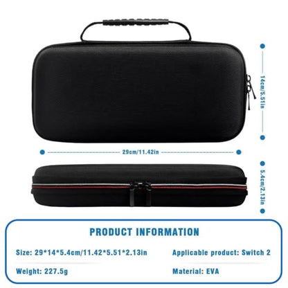 For Nintendo Switch 2 Hard Carrying Case | 10 Game Cartridges Storage | Shockproof EVA Protective Travel Bag with Handheld Design | Anti-Scratch & Water-Resistant | Complete Accessories Organizer - size: For Nintendo Switch 2