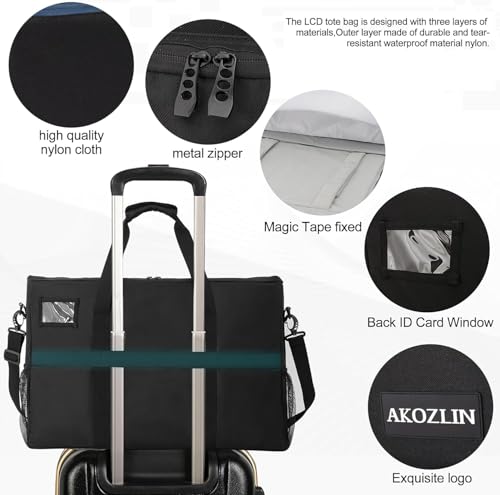AKOZLIN 27"-32" Dual Monitor Carrying Case, Padded TV Travel Case | 27 inch Monitor Travel Case (NOT for iMac), 32 inch Monitor Bag, LCD Screens Transport Tote Bag with Shoulder Strap Pockets - size: For Dual 27"- 32" Screen