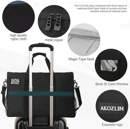 AKOZLIN 27"-32" Dual Monitor Carrying Case, Padded TV Travel Case | 27 inch Monitor Travel Case (NOT for iMac), 32 inch Monitor Bag, LCD Screens Transport Tote Bag with Shoulder Strap Pockets - size: For Dual 27"- 32" Screen
