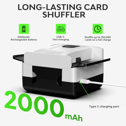 Automatic Card Shuffler,Rechargeable Card Shuffler for 1-2 Decks | Portable Shuffler Machine, Ideal for Card Games, Perfect for Home Game Nights, Travel & Gatherings, with Storage Bag