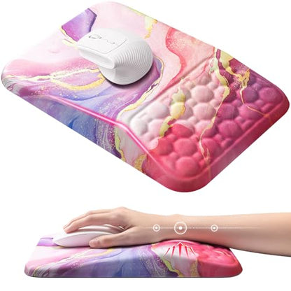 Ospelelf Pink Mouse Pad with Wrist Support Large Ergonomic Office Comfy Pain Relief Mousepad Wrist Rest - color: Pink