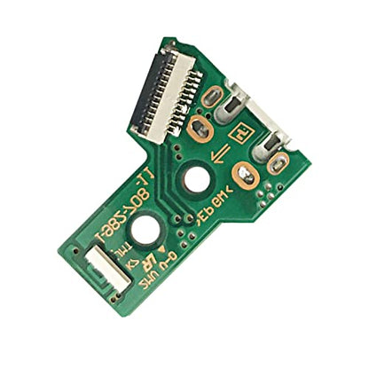 FainWan 2pcs J-D-S-055 Replacement Charging Port Assembly 12 Pin for PS4 DualShock 4, Micro USB Adaptor Charger Socket Board Connector Module for PlayStation DS4 Controller, Flex Cable