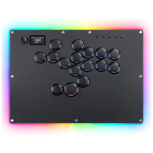 GuileKeys Leverless Controller Arcade Stick GK-16, All-Button Arcade Controller with Multi-function Button for PS4/PS3/PC/Switch, Arcade Fight Stick with RGB/Turbo/Hot-Swap/Low Profile Switch Black - color: GK-16 Black