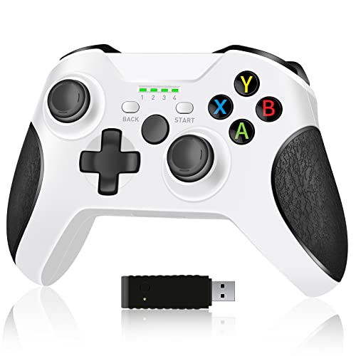 TECTINTER XB1 Controller Wireless, 2.4GHZ Game Controller Compatible with XB/One S/One X/One Series X/S/Elite/PC Windows 7/8/10/PS3, Built-in Dual Vibra - color: Premium White