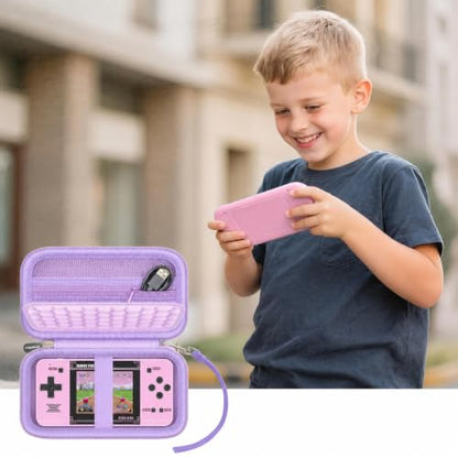 casmilee Handheld Game Console Case for WELLST·G/TaddToy/Beijue | Hard Shell, Padded Divider and Mesh Pocket, Carabiner Carry, for Kids and Adults, Case Only, Purple - color: Purple