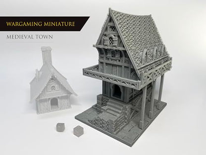 HAUTICO Medieval Gothic Miniature Building – Paintable Tabletop Terrain for D&D, Wargames & Dioramas 18mm (Medium Scale)