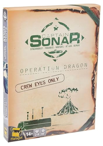 Matagot Captain Sonar Operation Dragon Board Game Expansion | Cooperative Strategy Game Submarine Adventure Game | for Adults and Teens | Ages 14+ | 2-8 Players | Average Playtime 45 Minutes | Made