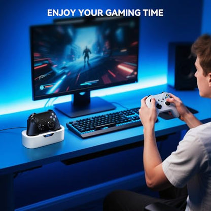 NEWDERY Charger Station for Xbox Wireless Controllers, Fast Charging Dock Single Charging Stand for Xbox One/Series X|S Controller