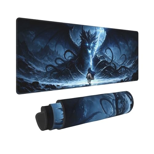 Dragon Gaming Mouse Pad Extended Large Mouse Mat 31.5 X 11.8 Inch Nonslip Rubber Base Long Desk Pad Stitched Edges Mousepad Mice Pad for Office Home Game - color: Dragon