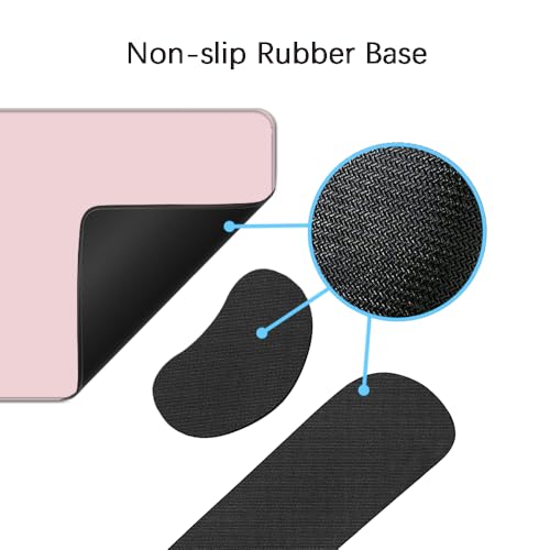 Desk Mat, Large Gaming Mouse Pad with Wrist Rest, 4 in1 XXL Mouse pad+Keyboard Wrist Rest+Mouse Pad Wrist Support+Cup Coaster Set, Ergonomic Desk Pad for Home Office, Pink - color: Pink