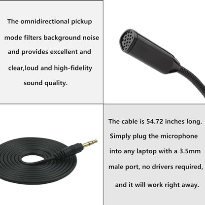 LANDIBO 3.5mm Microphone，Adjustable gooseneck Mini for Laptop/Desktop Computers pc Microphone，Plug and Play, Driver-Free Desk Microphone，Recordings, Games, Streaming, podcasts. (3.5MM) - style: 3.5MM