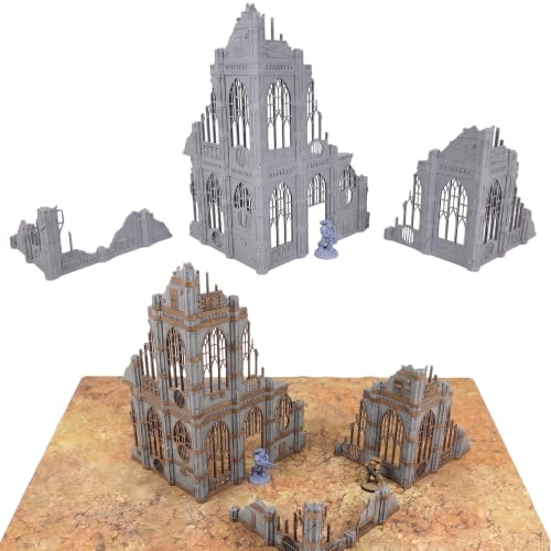 Gothic Sector Terrain Set: 28mm Scale Buildings & Scatter Terrain for 2000-Point Competitive 40k Games (Imperial Library) - style: Imperial Library