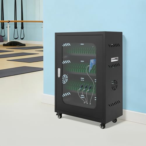 Rechargeable Mobile Phone Charging Cabinet,50 Slots Cell Phones Charging Station Portable Cellphone Charging Cart with Combination Lock, for Students and Employees, Tourists - size: 50Slots