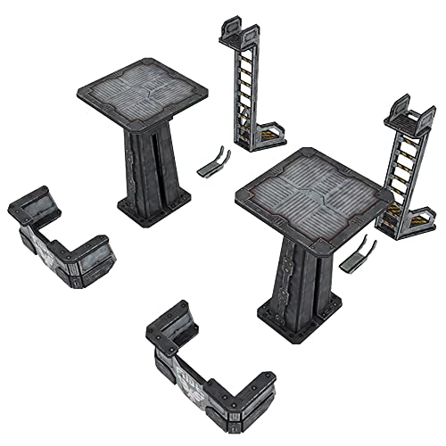 TinkerTurf Guard Tower Add-On: Neutral Sci-Fi Terrain, Sturdy & Affordable, Easy to Assemble, 1+ Players, Ages 9+ - style: Neutral