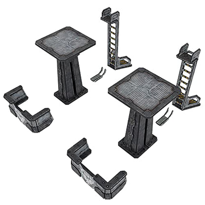 TinkerTurf Guard Tower Add-On: Neutral Sci-Fi Terrain, Sturdy & Affordable, Easy to Assemble, 1+ Players, Ages 9+ - style: Neutral