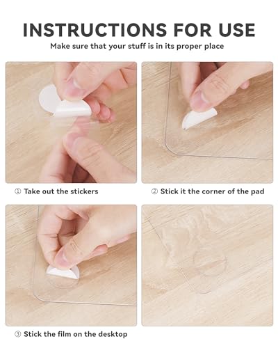 Clear Writing Desk Pad, 47.2’’x23.6” Heat Resistant Waterproof PVC Round Edge Durable Desk Protect Mat, Anti-Static Writing Mat Table Protector - size: 23.6" x 47.2"