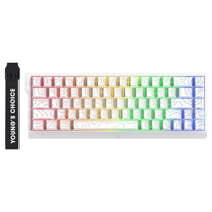 MCHOSE ACE 68 60% Mechanical Gaming Keyboard Wired Rapid Trigger Hall Effect Keyboard Magnetic Switch Adjustable Actuation 8000Hz Polling Rate Custom RGB MAC Laptop(White Topographic TTC Dragon Lord) - color: 68-White Topo Dragon Lord