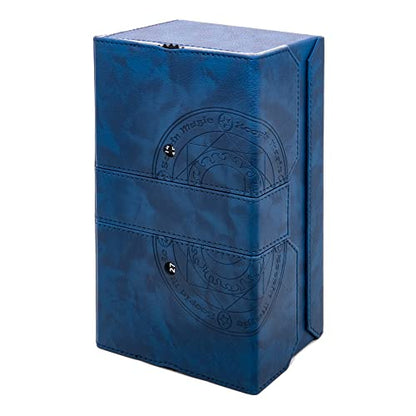Zoopin 200 Card Deck Box for MTG ,CCG,TCG,Yugioh...With Two Built-in Life Counters and Two Card-trays plus one Dice/Token Tray (Blue ) … - color: Blue