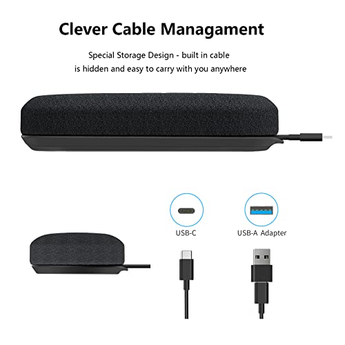 USB Speakerphone, Conference Computer Speakers with Microphone for Home Office Calls, 360 Degree Enhanced Voice Pickup, Noise Reduction, Echo Cancellation, Compatible with Zoom, Teams, Skype