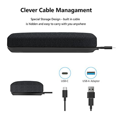 USB Speakerphone, Conference Computer Speakers with Microphone for Home Office Calls, 360 Degree Enhanced Voice Pickup, Noise Reduction, Echo Cancellation, Compatible with Zoom, Teams, Skype