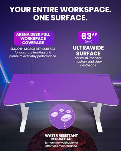 Arozzi Arena Gaming Desk Pad D006 | Full Desk Mouse Pad, Washable Desk Mat, Anti-Slip Rubber Base, Water-Resistant Surface - color: D006