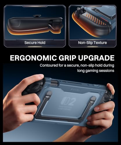 GolbinBox Hard Shell Case for Nintendo Switch 2 with Kickstand, Blue | Magnetic split design, aluminum stand, military-grade protection, detachable Joy-Con covers, for travel and commuting - color: Blue
