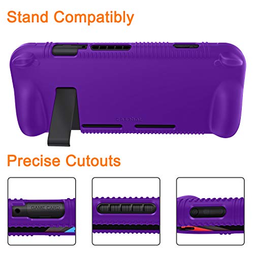 FINTIE Silicone Case Compatible with Nintendo Switch - Soft [Anti-Slip] [Shock Proof] Protective Cover with Ergonomic Grip Design, Drop Protection Grip Case (Purple) - color: Purple