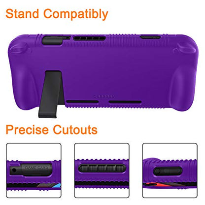 FINTIE Silicone Case Compatible with Nintendo Switch - Soft [Anti-Slip] [Shock Proof] Protective Cover with Ergonomic Grip Design, Drop Protection Grip Case (Purple) - color: Purple