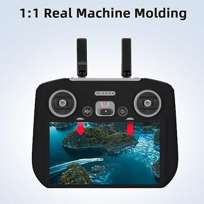 BRDRC Air 3S Silicone Cover Case Sleeve for DJI RC 2,Protective Cover Compatible with DJI Neo Mini 4 Pro Air 3 Flip Fly More Combo Controller Accessories (Black)