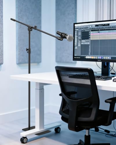 InnoGear Mic Stand Floor Microphone Stand with Boom Arm for Singing | Height Adjustable, Detachable, Portable for Travel, Stable Base, Work with Blue Yeti Shure SM58 Samson Q2U Fifine K669B