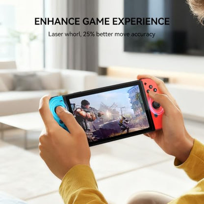 NEWDERY Replacement Thumb Grips for Nintendo Switch/OLED/Lite | 10PCS, Anti-Slip, Diamond Texture, TPU Grip Caps, Joystick Covers, Repair Accessories, for Nintendo Switch/OLED/Lite Joy-Con
